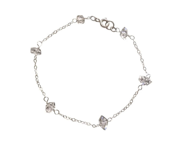 String of Stars Herkimer Diamond Silver Bracelet