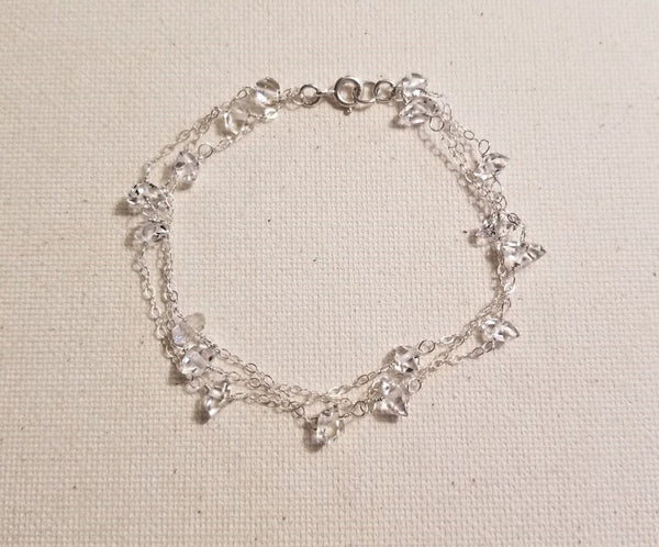 Icy Herkimer Diamond Sterling Silver Bracelet