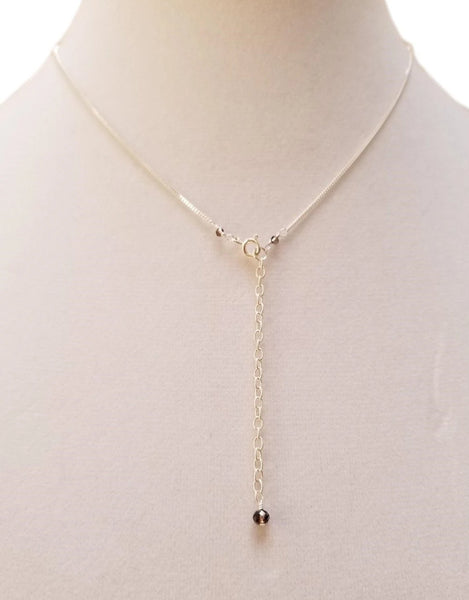 Sterling Silver Gemini Necklace with Smoky Quartz
