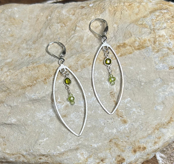 Falling Leaf Peridot Earrings