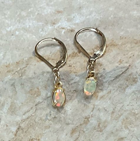 Opal Drop Earrings w/ Gold Filled Lever backs