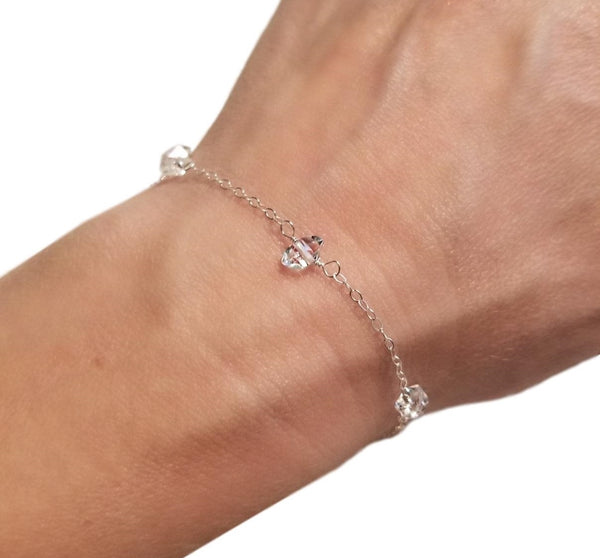 String of Stars Herkimer Diamond Silver Bracelet