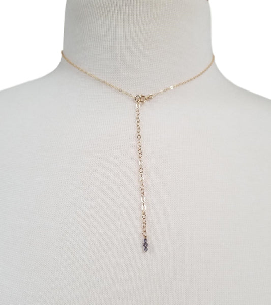 Necklace w/ Ice Blue Quartz & Gold Filled Chain