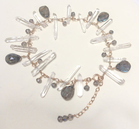 Labradorite Moon Drop Bracelet
