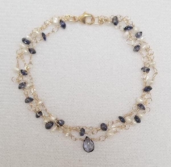'Magical Day' Bracelet with Iolite and Freshwater Pearls