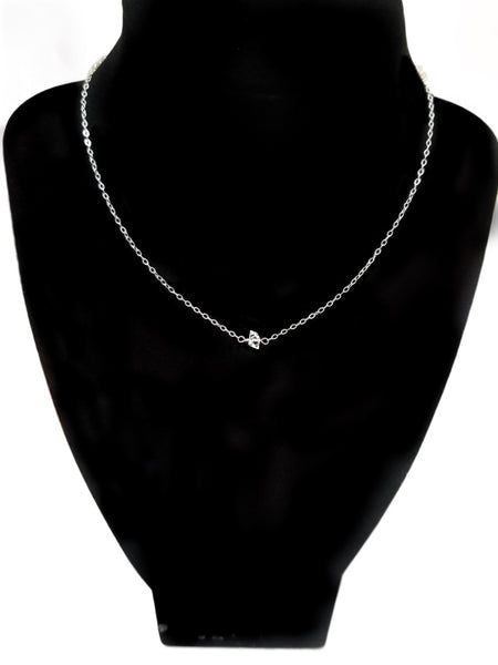 Herkimer Diamond Choker Necklace on Sterling Silver Chain