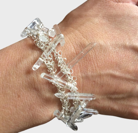 Sparkling Quartz Icicle Bracelet